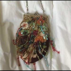 Beaded evening multicolore bag